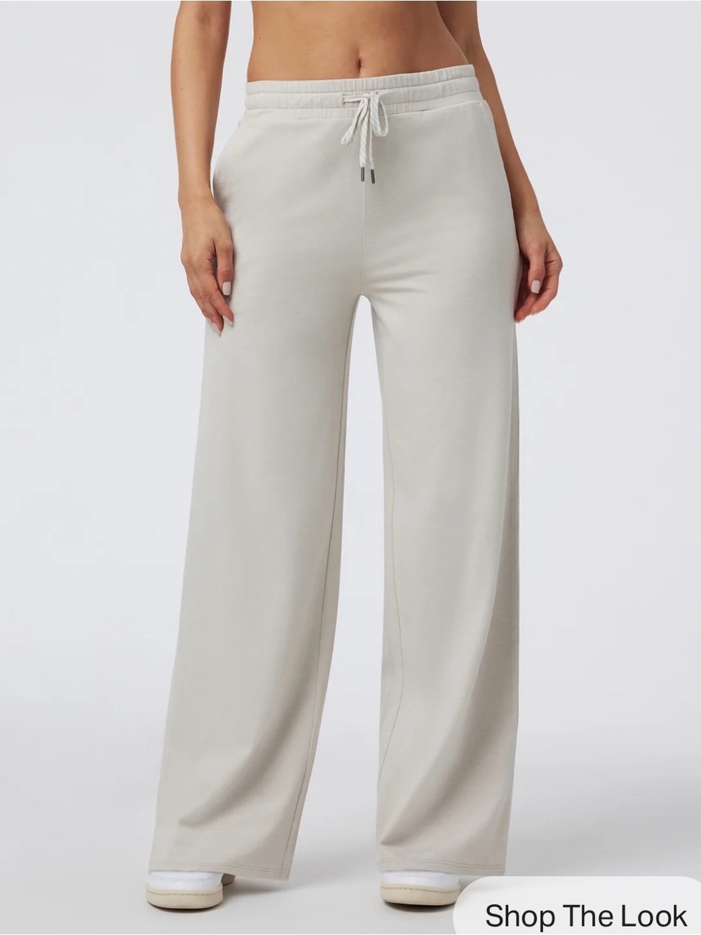Vuori Halo Essentials Wide-Leg Lounge Pants - Ecru Heather
